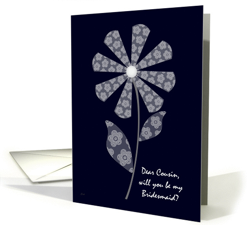 Whimsical Lace Flower Cousin Bridesmaid card (373477)