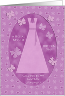 Purple Butterfly & Lace Matron of Honor card