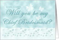 Aqua Butterfly Cousin Chief Bridesmaid card