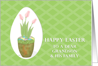 Tulip & Easter Eggs Grandson & Family card