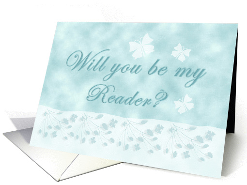 Aqua Butterfly Wedding Reader card (382927)