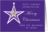 Tin Star Merry Christmas For Business card