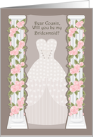 Rose Column Cousin Bridesmaid card