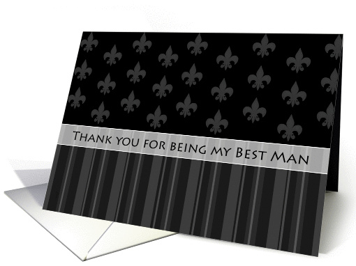 Fleur de Lis Thank You Best Man card (393472)