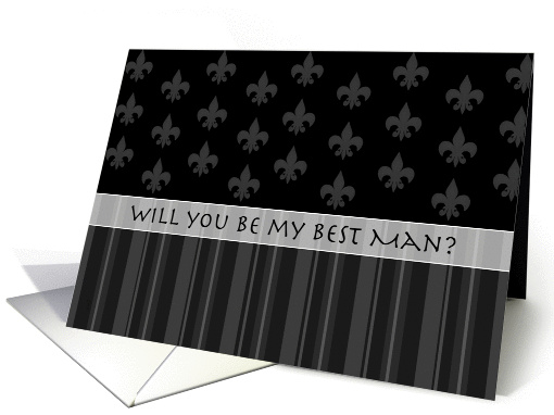 Fleur de Lis Best Man Invite card (393532)