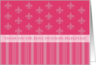 Fleur de Lis Junior Bridesmaid Thanks card