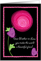 Mother-in-Law Day Flower Butterfly card