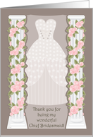 Rose Column Chief Bridesmaid Thank You card