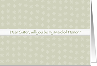 Sage & Lace Sister Maid of Honor card