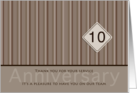 Employee Anniversary Taupe 10 Years card