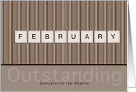 Employee of the Month February Taupe card
