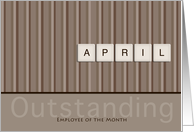 Employee of the Month April Taupe card