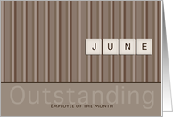 Employee of the Month June Taupe card
