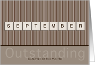 Employee of the Month September Taupe card