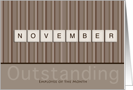 Employee of the Month November Taupe card