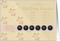 Aunt Rose Wallpaper Guest Book Attendant card