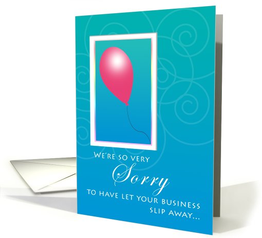 One Balloon Business Apology card (413331)
