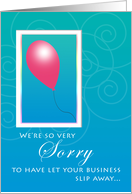 One Balloon Business Apology card