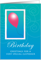 One Balloon Business Customer Birthday card