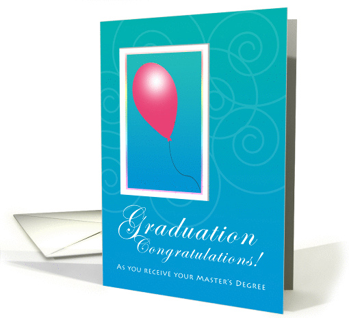 Master's Degree Congratulations Red Balloon Sky is the Limit card