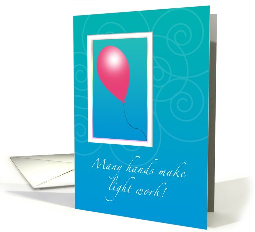 One Balloon Thank You Moving Help card (415497)