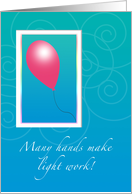 One Balloon Thank You Moving Help card