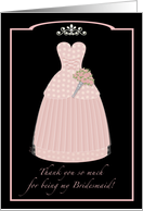 Princess Pink Bridesmaid Thank You card
