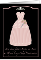 Princess Pink Future Sister-in-Law Chief Bridesmaid card
