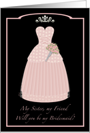 Princess Pink Sister Bridesmaid card