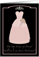 Pink Princess Step Sister Junior Bridesmaid card