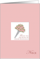 Thanks Niece Junior Bridesmaid card