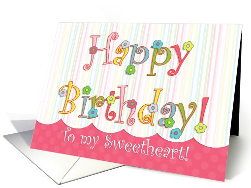 Flower Carnival Sweetheart Birthday card (433007)