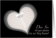 Son Ring Bearer Heart Pillow card