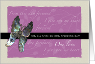 Butterfly Promises for Wife on Wedding Day (Verse Inside) card