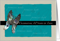 40th Wedding Anniversary Invite Butterfly Promise card