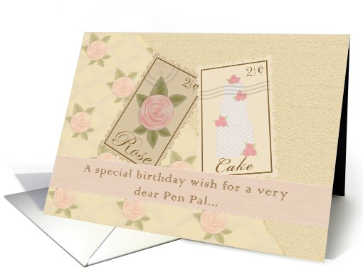 Pen Pal Vintage Postage Birthday card (448473)