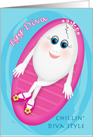 Egg Diva Pool Party Invite Chillin’ card