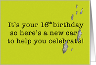 Bird Poop 16th Birthday Humor card