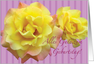Happy Birthday German Yellow Roses Contemporary card