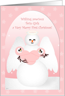 Baby’s First Christmas Twin Girls Angel card