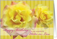 Sister-in-Law Happy Birthday Yellow Roses card