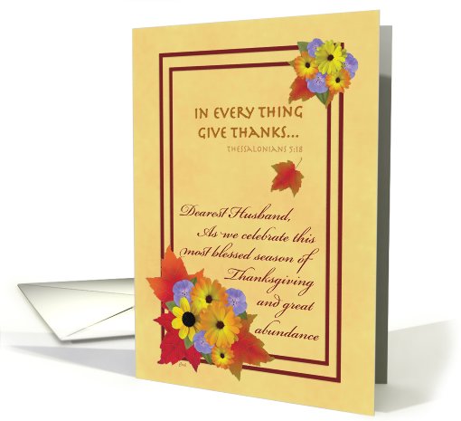 Thanksgiving Husband Thessalonians card (501437)
