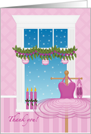 Christmas Ballet Thank You Roomscape card