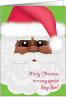 Step Son Christmas Black Santa Kid’s Cards