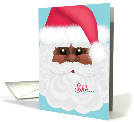 Secret Pal Christmas Black African American Santa card (521047)