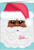 Secret Pal Christmas Black African American Santa card