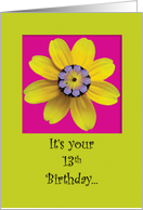 Birthday for 13 Year Old Girl Flowers card