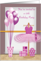 Birthday Party 13 Invitations Ballet Dance card