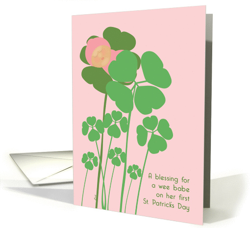 St. Patrick's Day First Baby Girl Pink Shamrocks card (539397)