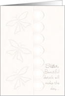 Be My Maid of Honor Sister Butterflies Buttons card